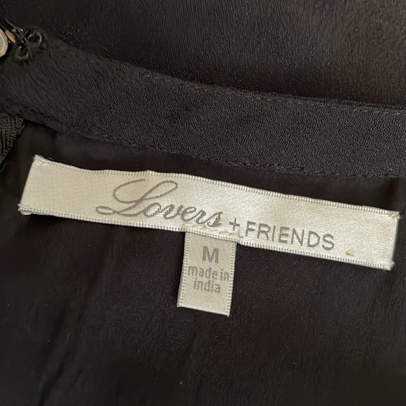 Lovers + Friends Emily Black Embellished Short Sleeve Short Dress M - Picture 7 of 8